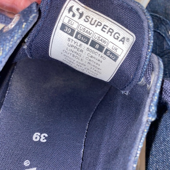 Superga S00C1X0 Blue Low Top Lace Up Sneaker Shoes | size 6.5 - Picture 8 of 9